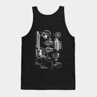 Revolving Fire Arm Vintage Patent Hand Drawing Tank Top